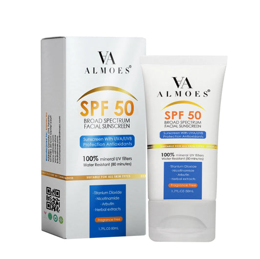 Almoes UV Clear Broad-Spectrum SPF 50 ( FOR ALL SKIN TYPES )