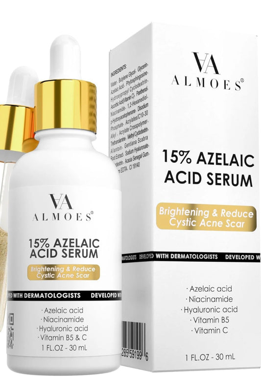 ALMOES AZELAIC ACID 15% SKIN SERUM,BRIGHTENING,NICINAMDE,VIT B3,B5