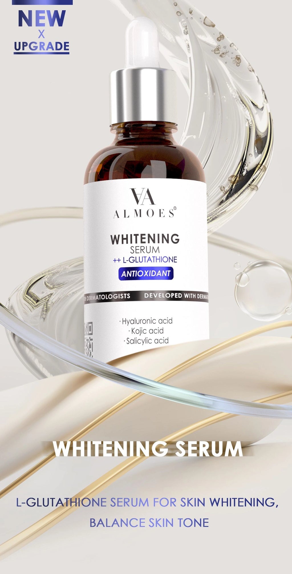 ALMOES ,L-Glutathione Serum for skin Whitening, Balance skin tone