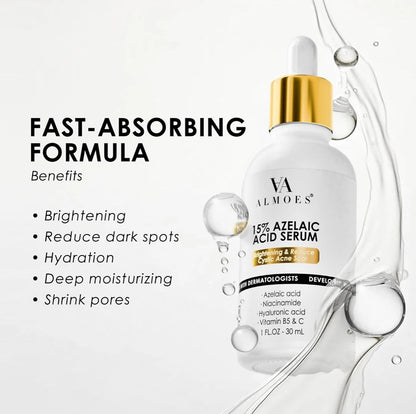 ALMOES AZELAIC ACID 15% SKIN SERUM,BRIGHTENING,NICINAMDE,VIT B3,B5